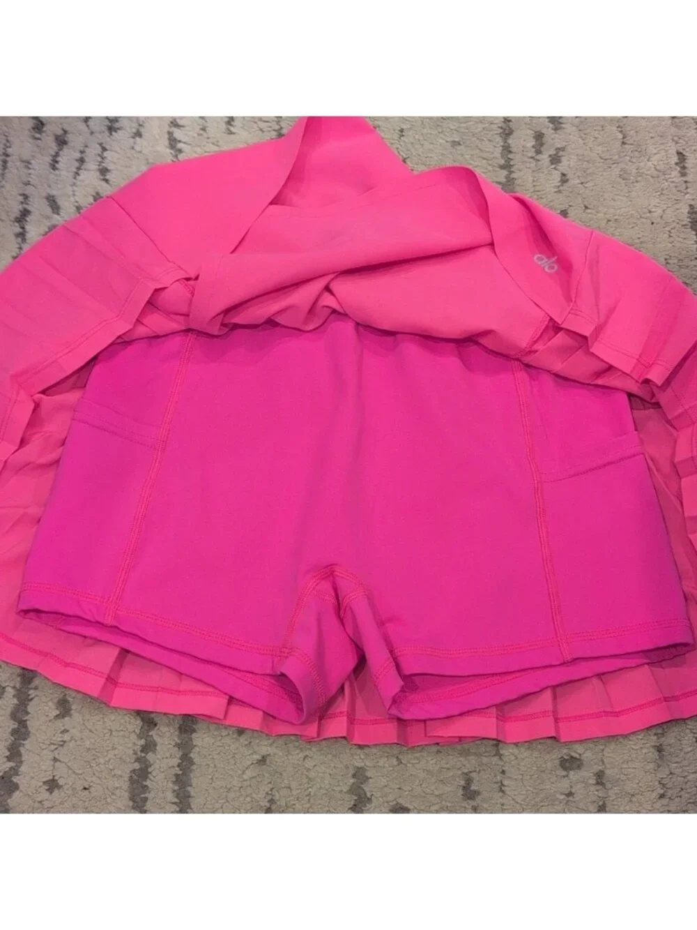 ALO Pink Varsity Tennis Skort